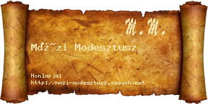 Mázi Modesztusz névjegykártya